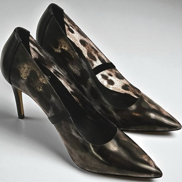 Vince Camuto Anessta Semi-Clear Leopard Print Pointed Toe Pump Heels size 6.5 - Picture 3 of 9